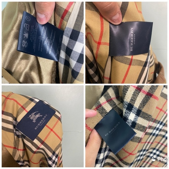 Burberry Womens Car Coat Nova Check Plaid Sz 12‎ R Cream - Picture 3 of 16